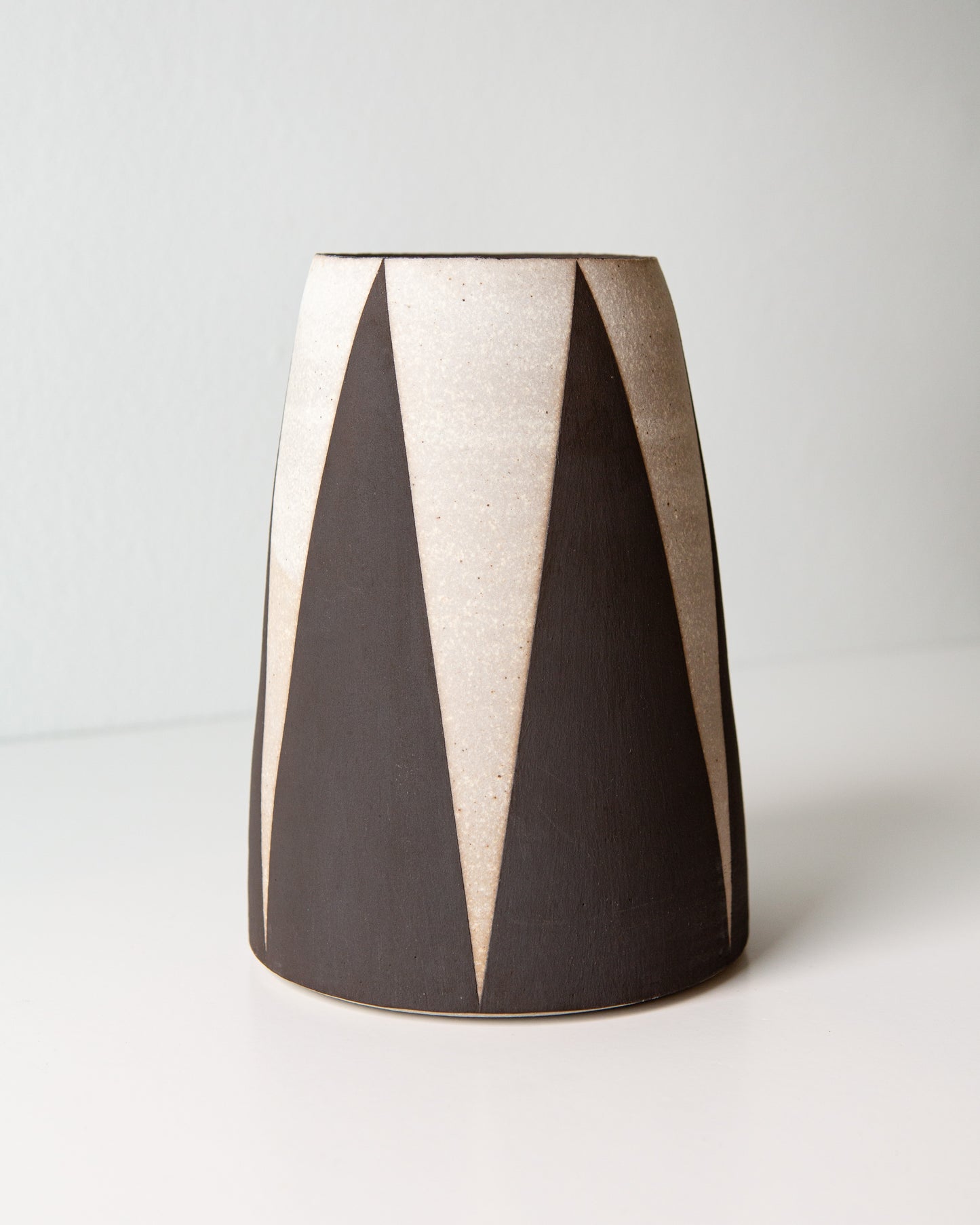Black + White Triangles Vase