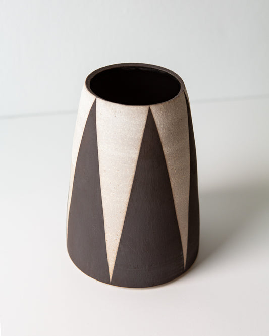 Black + White Triangles Vase