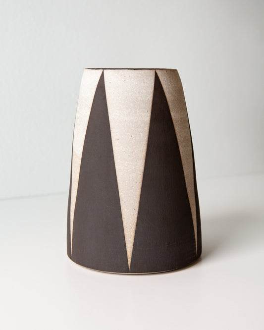 Black + White Triangles Vase