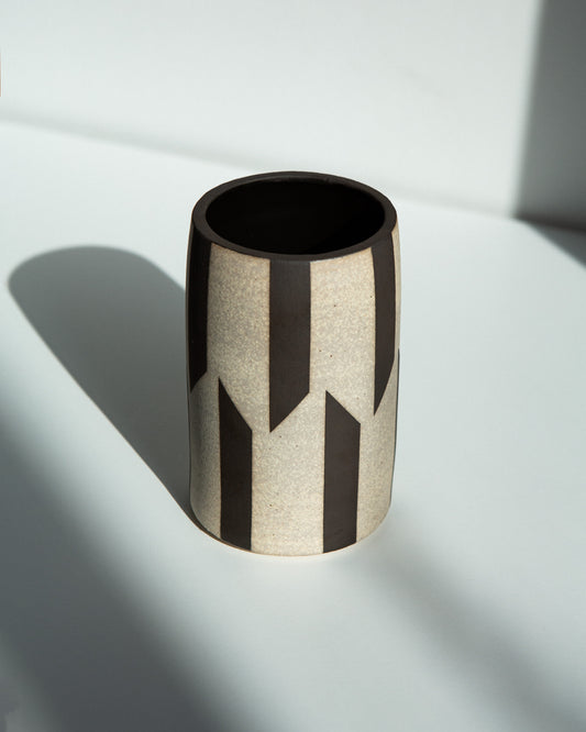 Black + White Cylinder Vase
