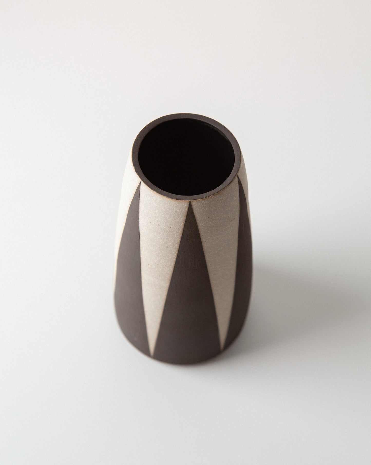 Black + White Triangles Vase
