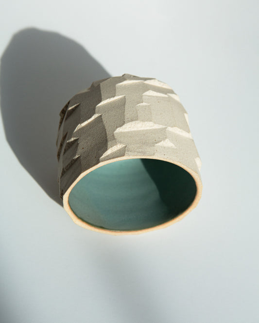 Off-White Faceted Cup