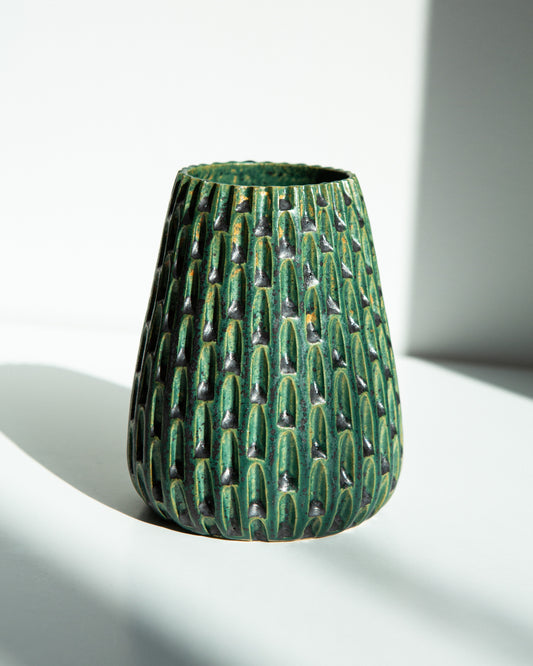 Green Sculpo Vase