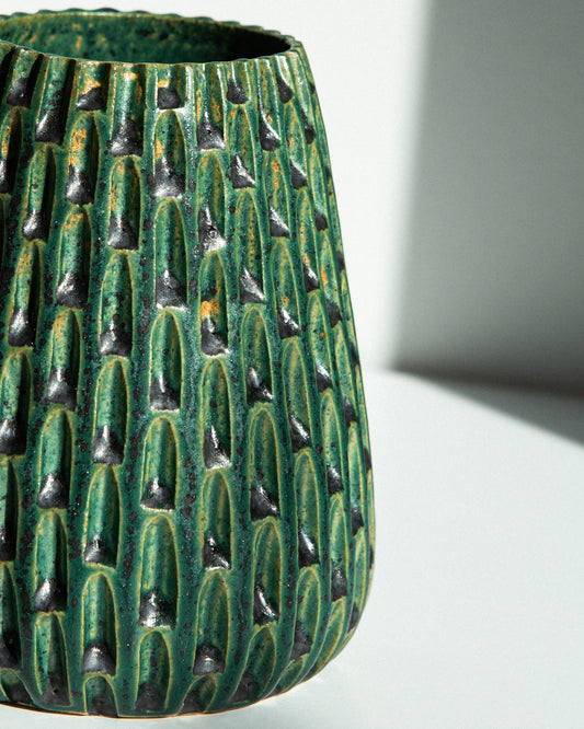 Green Sculpo Vase