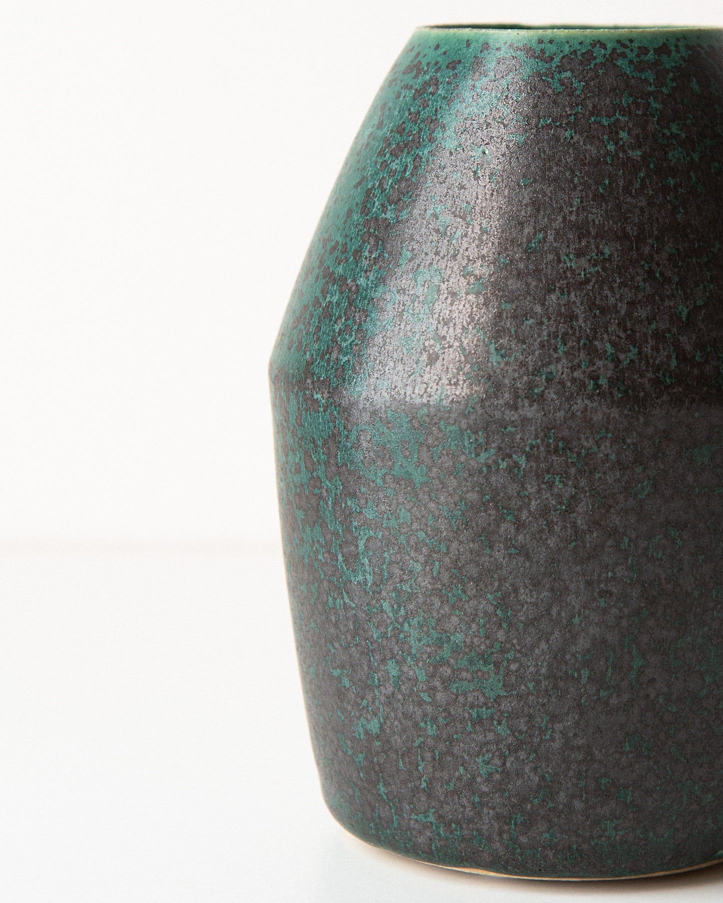 Green to Black Angular Vase